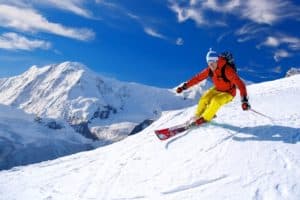 man skiing