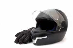 motorcycle helmet and gloves