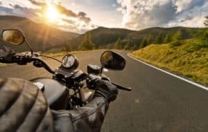 motorcycle in the mountains