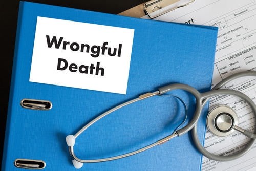Wrongful Death signage with doctors stetoscope