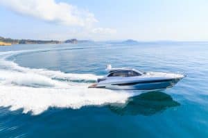 A motor boat on the water